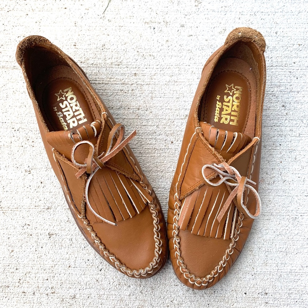 North Star by Bata Vintage leather moccasins